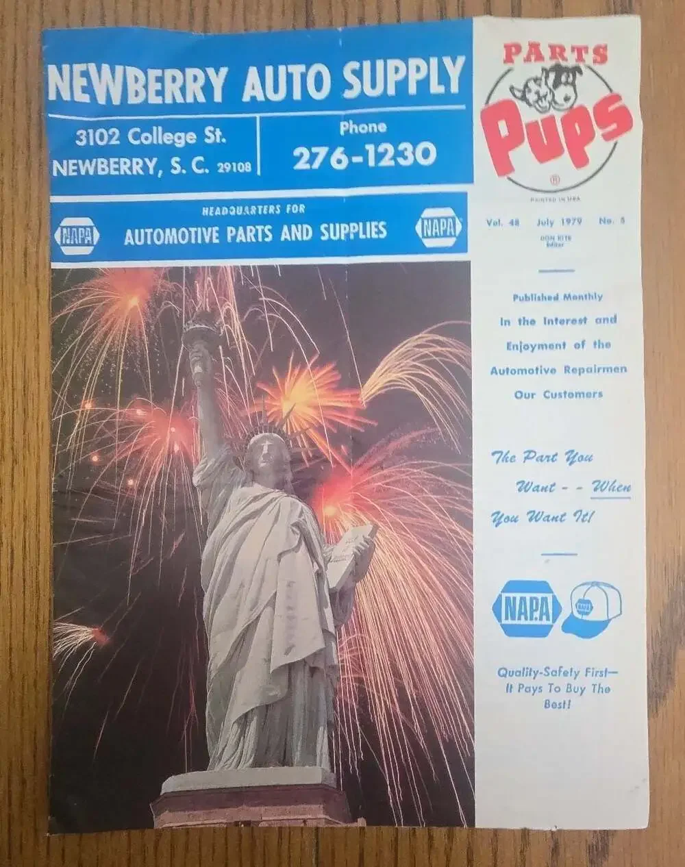 Vintage July 1979 Parts Pups Magazine - NAPA Auto Parts Newsletter